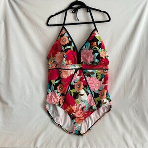 Time and Tru Floral Garden One Piece Swimsuit - Size 3X - New!